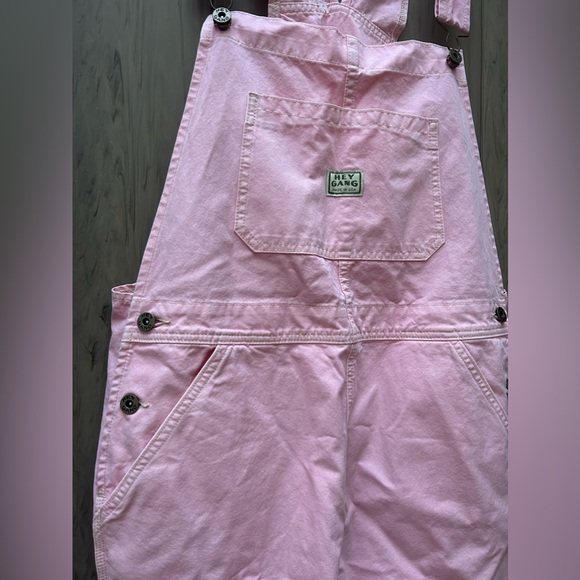 Hey Gang The Kneepatch Overalls Japanese Canvas - Pink - Picture 12 of 12